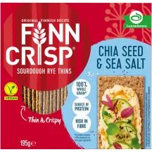 RUDZU SAUSMAIZĪTES FINN CRISP AR ČIA SĒKLĀM UN JŪRAS SĀLI 195G