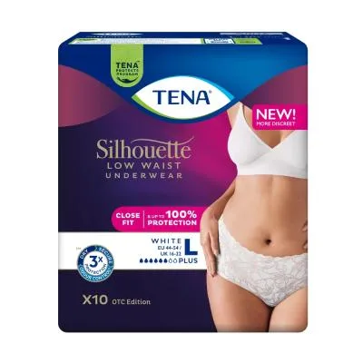 Tena Silhouette higiēniskās biksītes baltas L N10