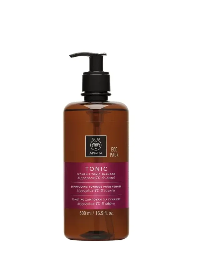 Apivita Women`s Tonic tonizējošs šampūns ar hippophae TC un lauru lapu ekstraktu, 500 ml