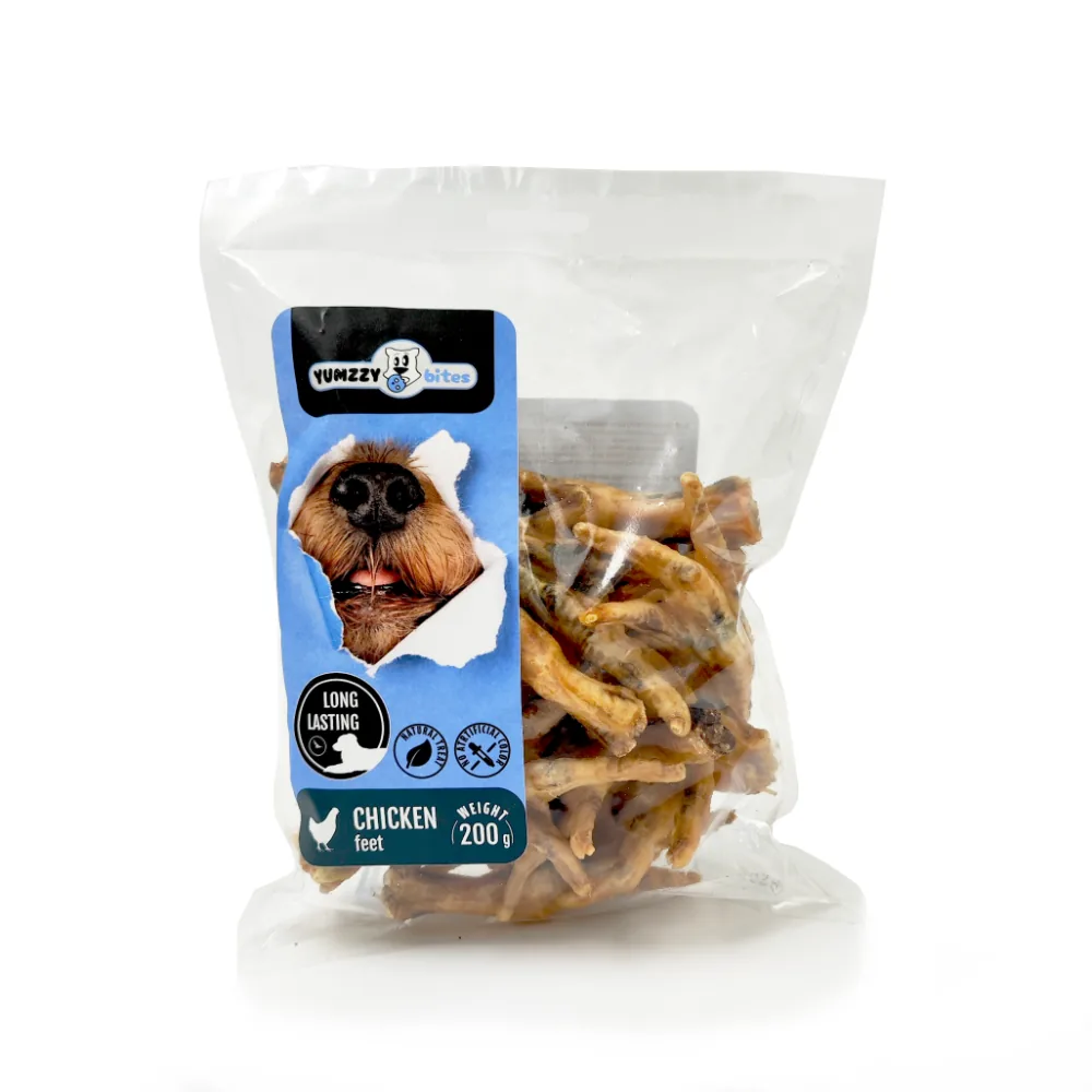 SUŅU GARDUMS YUMZZYBITES, ŽĀVĒTAS VISTAS KĀJAS, 200G