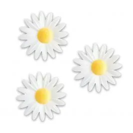 DEKORI VAFEĻU MARGRIETIŅAS BALTAS 45MM 100 GAB.