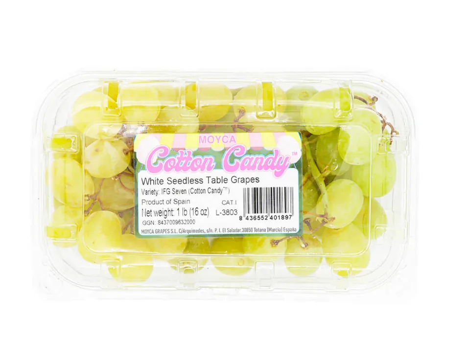 VĪNOGAS ZAĻAS "COTTON CANDY", BEZ SĒKLĀM, 1.ŠĶ., FASĒTAS, 300G