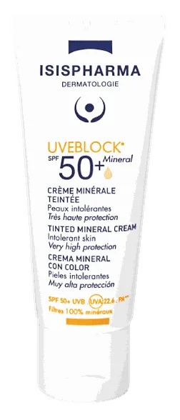 Isispharma Uveblock SPF50+ Tinted Mineral saules aizsarglīdzeklis, 40 ml
