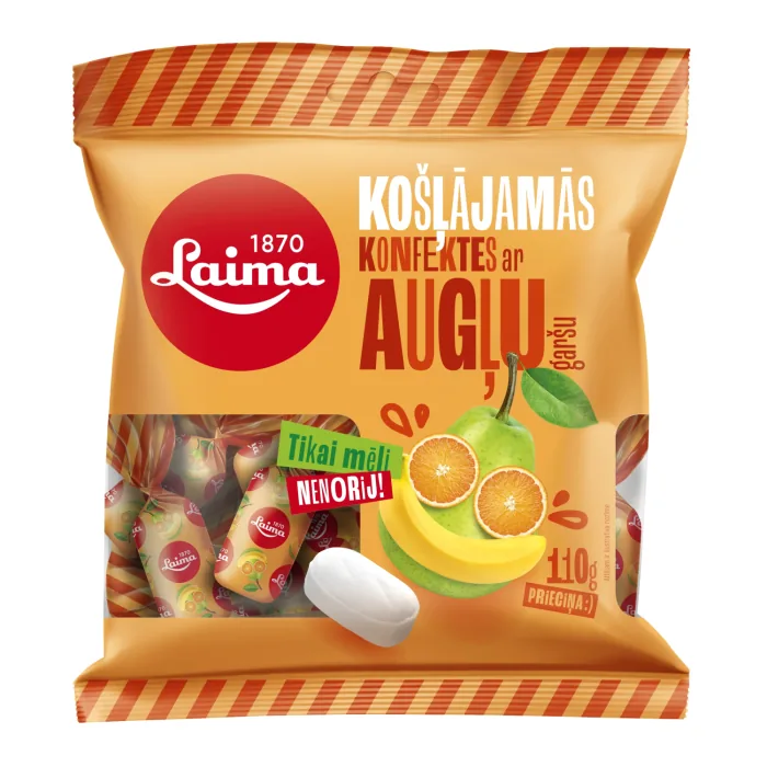 KOŠĻĀJAMĀS KONFEKTES LAIMA AR AUGĻU GARŠU 110G