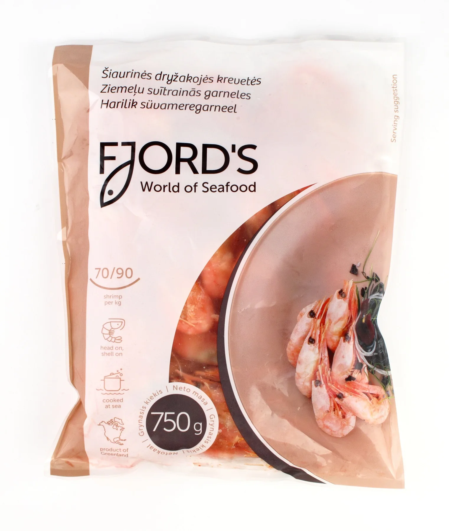 GARNELES ČAULĀ, VĀRĪTAS 70/90, 2% , FJORD'S, 750G
