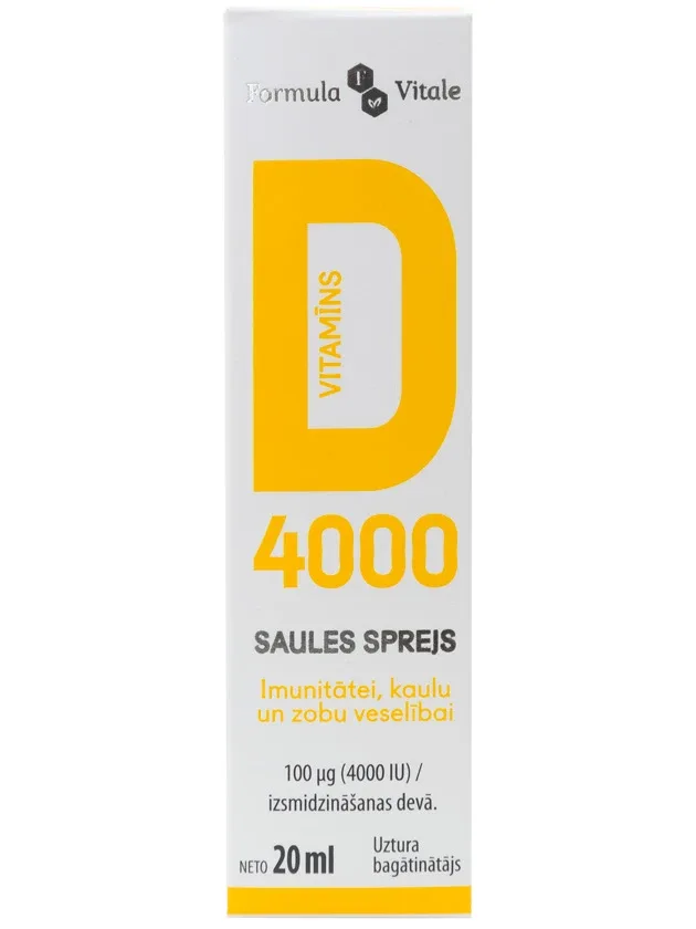 Formula Vitale D vitamīns 4000 saules sprejs, 20 ml
