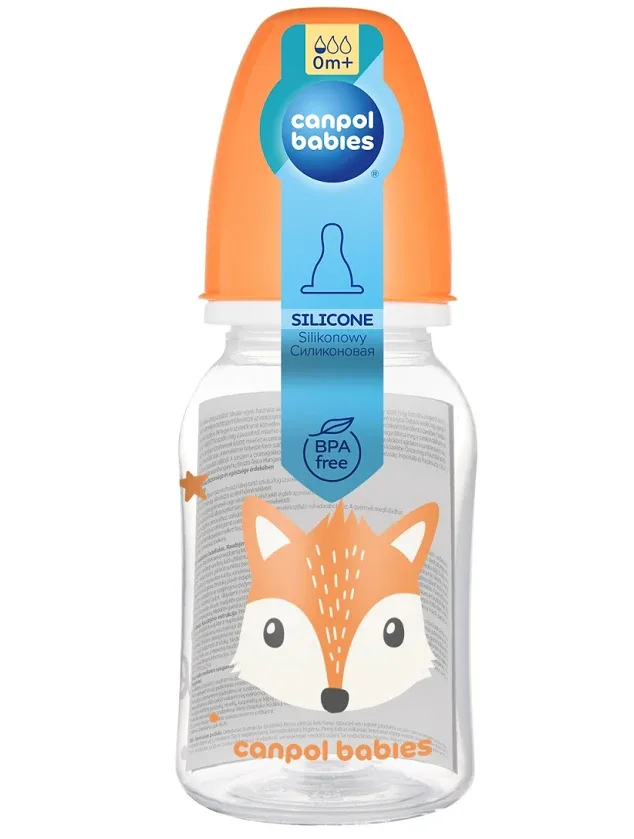 Canpol Babies Cute Animals šaura kakla pudelīte, 120 ml
