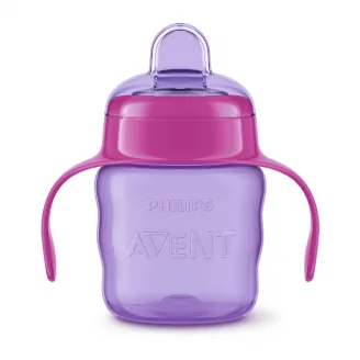 Krūze Philips Avent Easy Sip ar rokturiem rozā 6+ 200 ml
