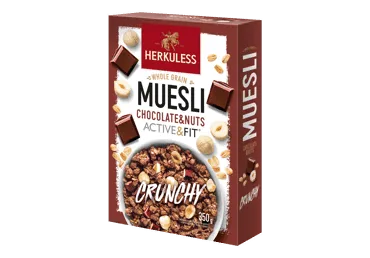 PILNGRAUDU MUSLI ŠOKOLĀDES UN RIEKSTU HERKULESS 350G