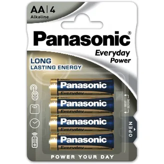BATERIJAS PANASONIC ALKALINE  EVERYDAY AA 4GAB
