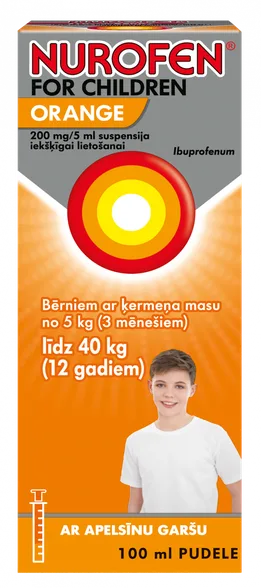Nurofen For Children Orange 200 mg/5 ml suspensija, 100 ml