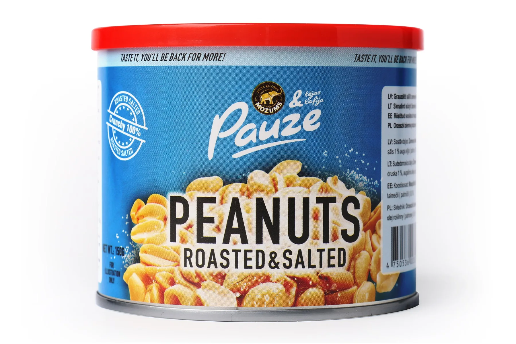 ZEMESRIEKSTI PAUZE, GRAUZDĒTI, SĀLĪTI, BUNDŽĀ, 150G