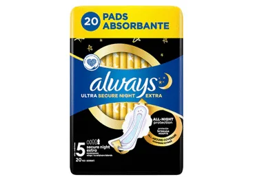 HIGIĒNISKĀS PAKETES ALWAYS ULTRA SECURE NIGHT 20GAB.