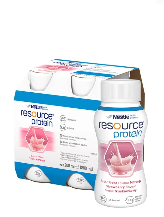 Resource protein strawberry pārtika medicīniskiem nolūkiem, 4 x 200 ml