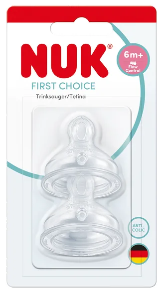 Nuk First Choice+ M (6+ M) silikona knupis, 2 gab.
