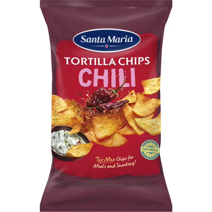 KUKURŪZAS ČIPSI SANTA MARIA AR ČILI 475G