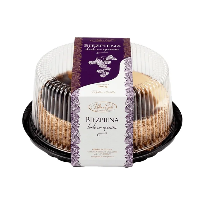 BIEZPIENA TORTE AR UPENĒM 700G