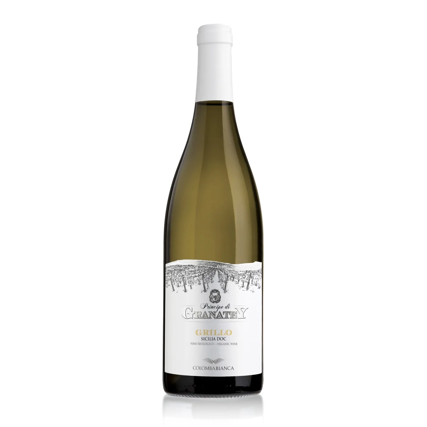 Baltvīns Colomba Bianca Principe di Granatey grillo sicilia DOC BIO, sauss, 12,5%, 0,75 l
