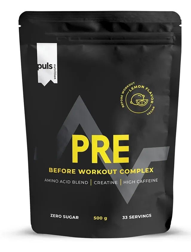 Puls Nutrition Pre Workout pulveris complex lemon, 500 g