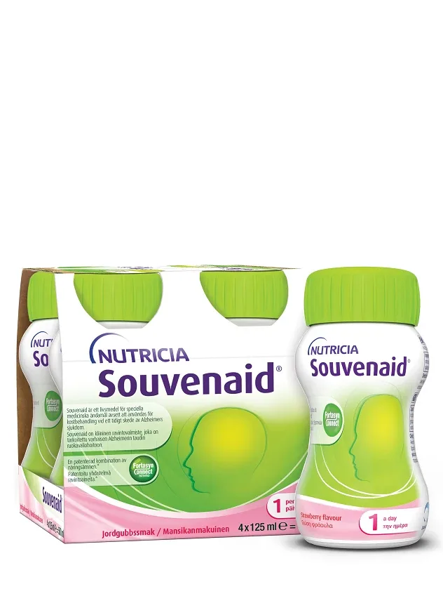Nutricia Souvenaid® ar zemeņu garšu, 4 x 125 ml