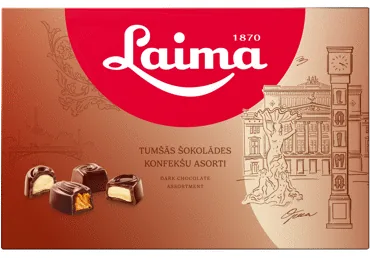 KONFEKŠU KĀRBA LAIMA ASORTI TUMŠĀ ŠOKOLĀDE 360G