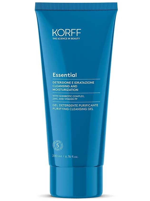 Korff Essential attīrošs gels sejas ādas tīrīšanai, 200 ml