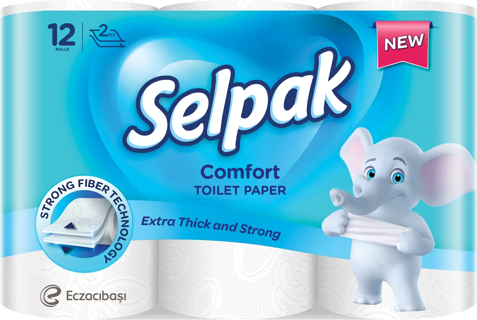 TUALETES PAPĪRS SELPAK COMFORT, 2 SLĀŅI, 18M, 150 LOKSNES, 12 RUĻĻI