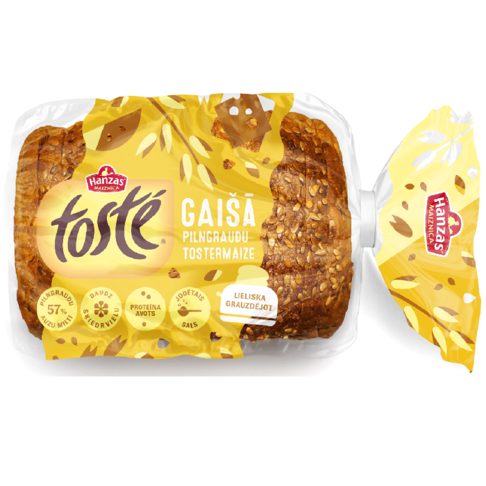 AUZU TOSTERMAIZE TOSTE GAIŠĀ PILNGRAUDU 350G