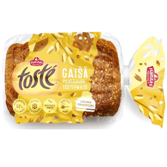 AUZU TOSTERMAIZE TOSTE GAIŠĀ PILNGRAUDU 350G