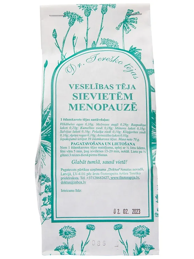 Dr.Tereško veselības tēja sievietēm menopauzē, 70 g