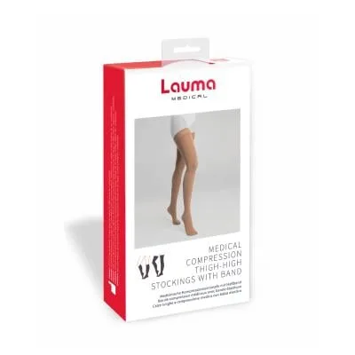 Lauma Medical medicīnskās kompresijas garās zeķes ar gumiju,bez pirkstgala AG307 melnas,izm.3D 2.CCL