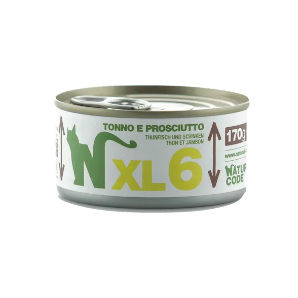 Natural Code XL6 Tuncis un šķiņķis mitrā barība, 170 g