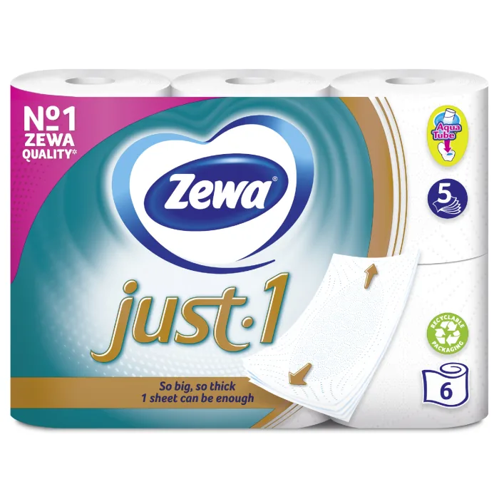 TUALETES PAPĪRS ZEWA JUST1 6 RUĻĻI