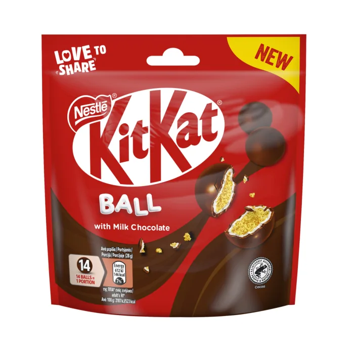 KONFEKTES KIT KAT BUMBIŅAS AR ŠOKOLĀDES GLAZŪRU 140G