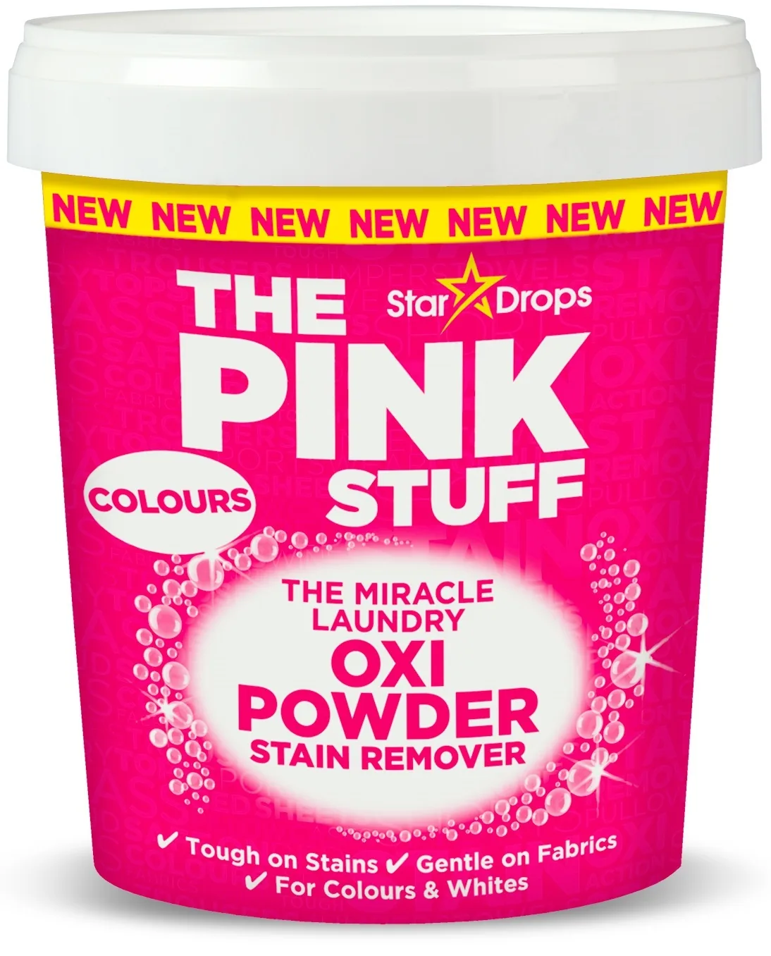 OKSIDĒJOŠS TRAIPU TĪRĪŠANAS PULVERIS KRĀSAINAI VEĻAI THE PINK STUFF, 1KG