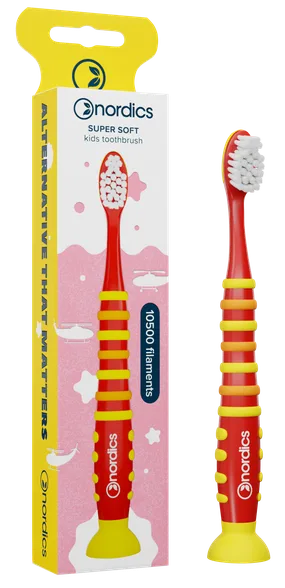 Nordics Super Soft 4+ red zobu birste, 1 gab.
