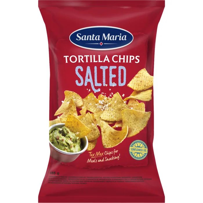 KUKURŪZAS ČIPSI SANTA MARIA AR SĀLI 185G