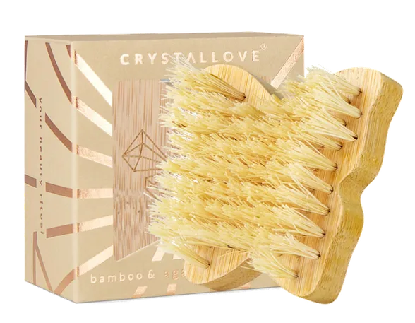 Crystallove Butterfly Bamboo Agave travel size ķermeņa birste, 1 gab.