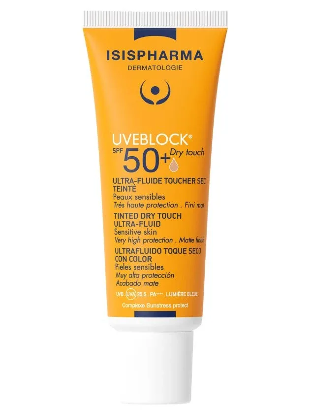 Isispharma Uveblock SPF50+ Dry Touch tinted aizsargfluīds taukainai ādai, 40 ml
