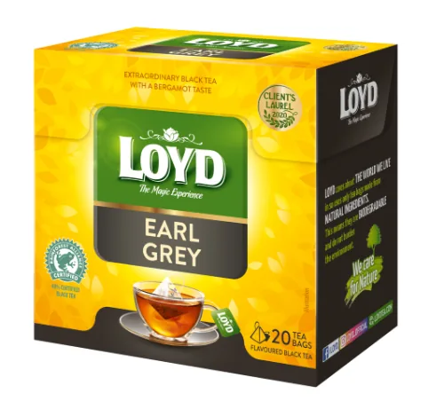 MELNĀ TĒJA LOYD PYRAMIDS EARLY GREY, 20X2 G