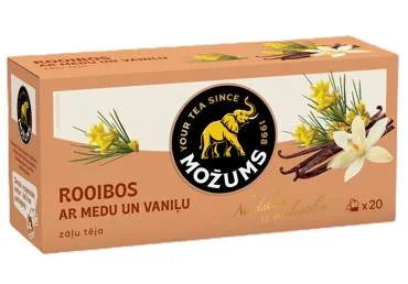 TĒJA MOŽUMS ROIBOS AR MEDU UN VANIĻU 20X2G
