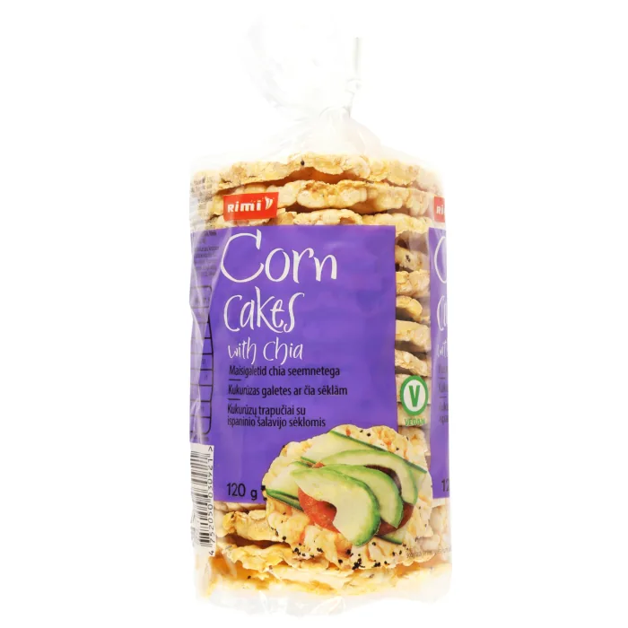 KUKURŪZAS GALETES RIMI AR ČIA SĒKLĀM 120G