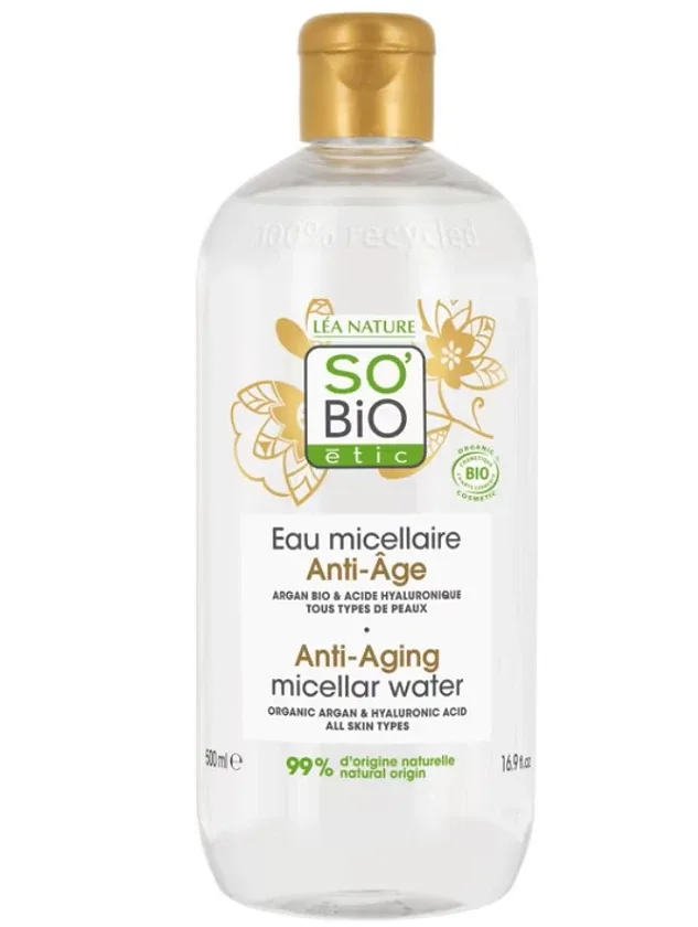 So BIO micelārais ūdens ar argana eļļu pret novecošanās pazīmēm, 500 ml
