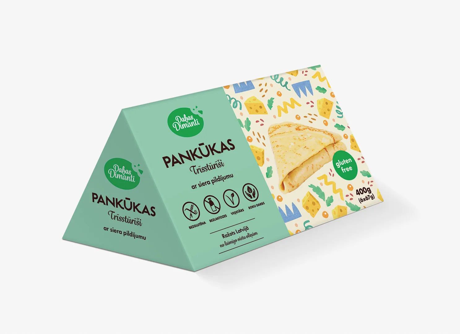 PANKŪKAS TRĪSSTŪRĪŠI CAKE BREAK, AR SIERA PILDĪJUMU, 400G