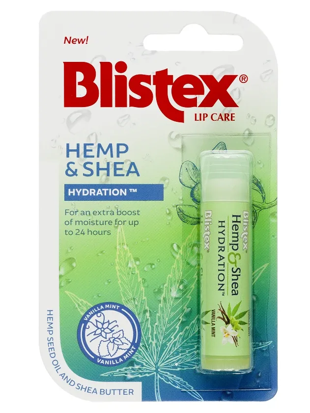 Blistex Hemp&Shea Vanilla Mint lūpu balzams, 4,25 g