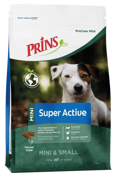 Prins Procare Mini Super active sausā barība, 3 kg