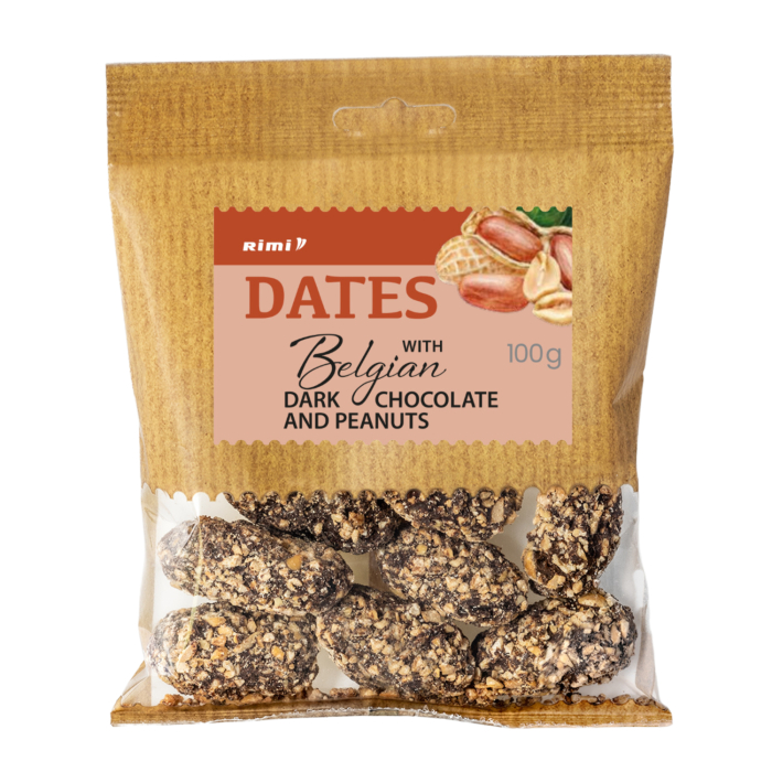 DATELES RIMI AR TUMŠO BEĻĢU ŠOKOLĀDI UN ZEMESRIEKSTIEM 100G