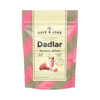 DATELES DAVE&JON'S AR STRAWBERRY MILKSHAKE GARŠU 125G