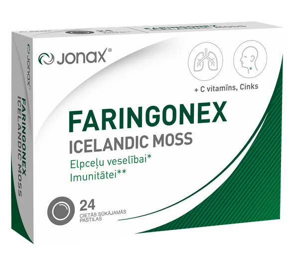 Jonax Faringonex Icelandic Moss pastilas, 24 gab.