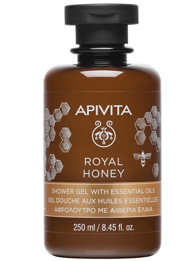 Apivita Royal Honey krēmveida dušas gēls ar ēteriskajām eļļām un medu, 250 ml
